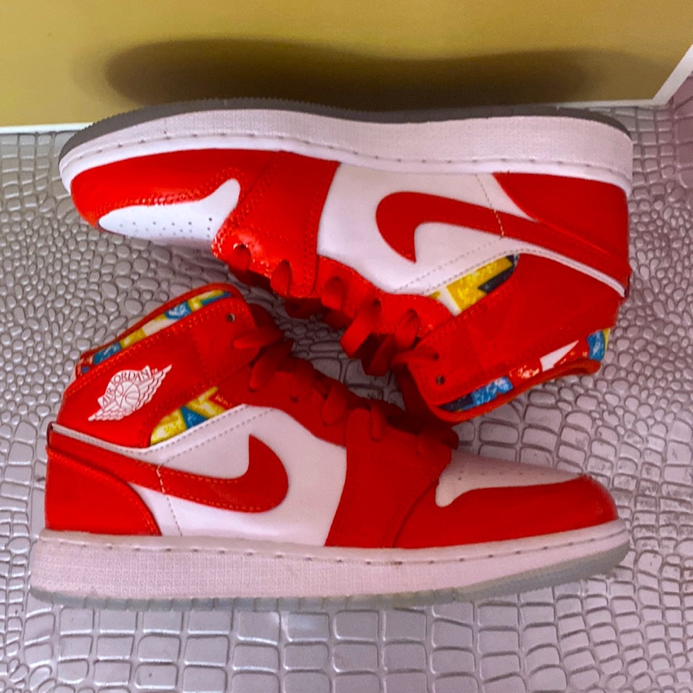 Red and white Jordan’s
